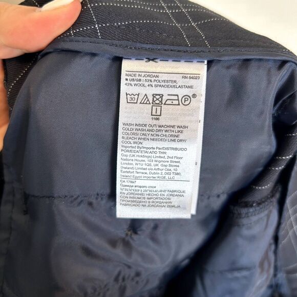 Banana Republic Logan Trouser-Fit Wool-Blend Pant Career Size 8S Blue Plaid - Picture 6 of 16